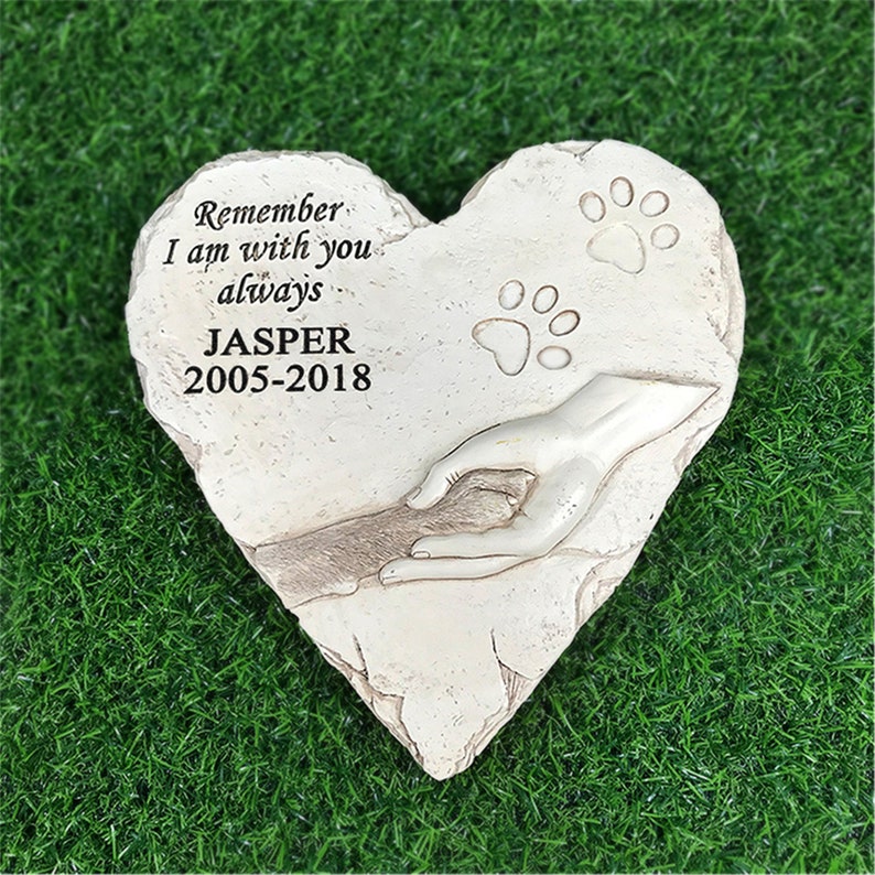 Heart Shaped Pet Memorial StonesPersonalized Dog Memorial Etsy