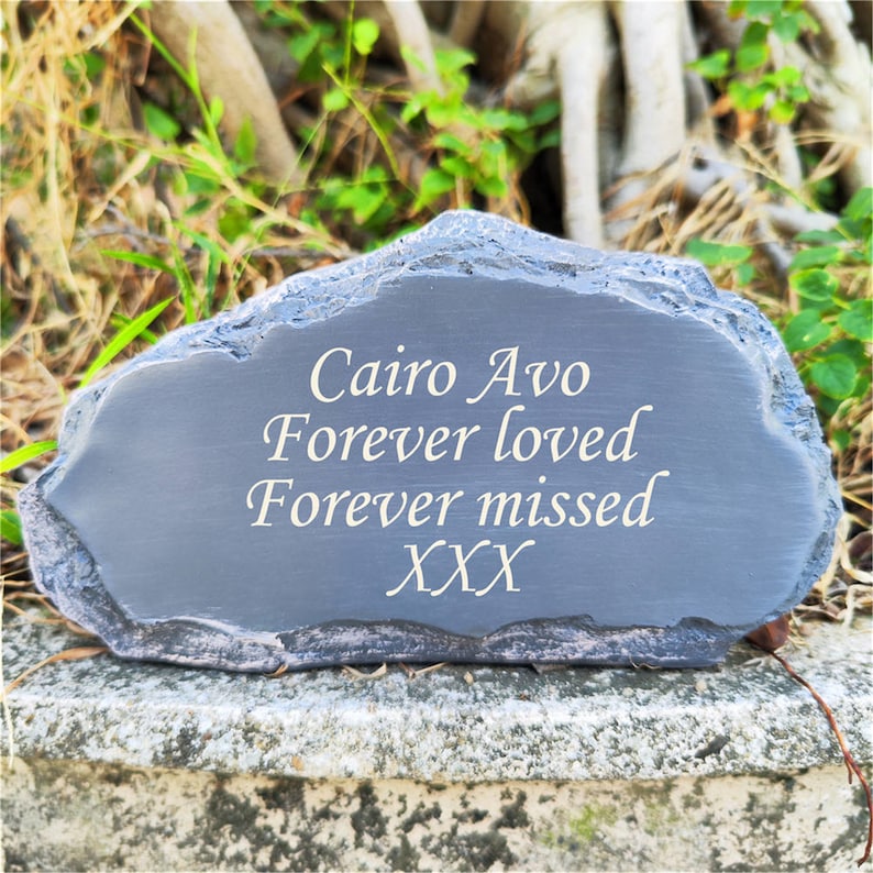 Personalized Garden Stones Engraved with Any Message, Engraved Welcome Stones Memorial Stones Decorative Stones Cemetery Stones Decorations image 4