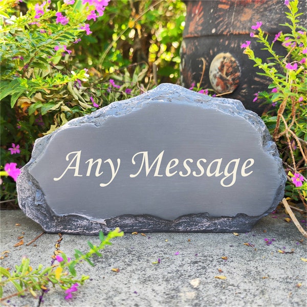 Personalized Garden Stones Engraved with Any Message, Engraved Welcome Stones Memorial Stones Decorative Stones Cemetery Stones Decorations