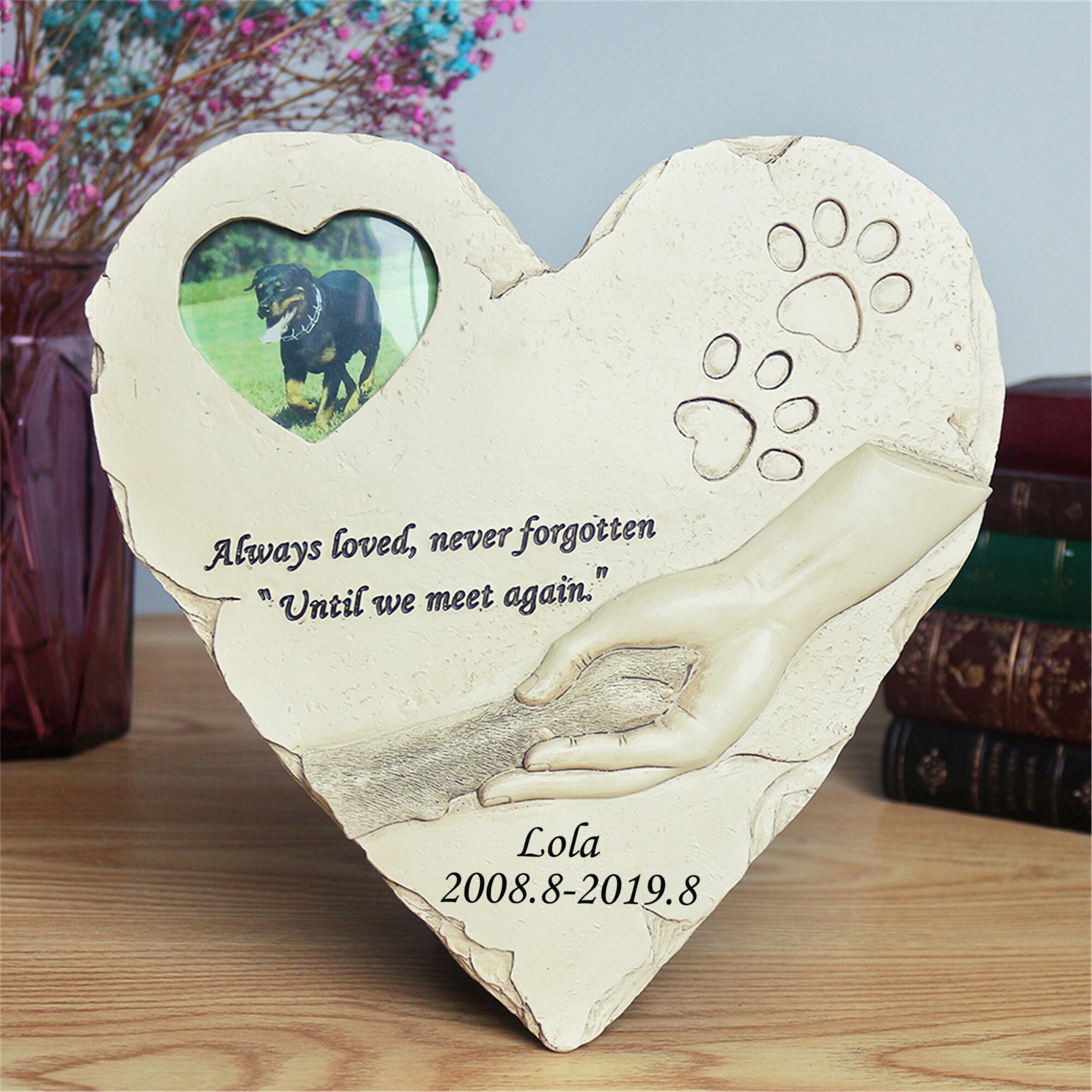 Heart Shaped Pet Memorial StonesPersonalized Dog Memorial Etsy