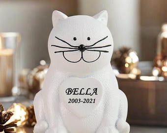 Personalized Cat Memorial Urn, Decorative Cat Ashes Keepsake Box Custome with Name