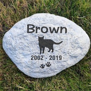 Personalisierte Katzengedenksteine Katzengrabmarker, Beileidskatzengartensteine Grabsteine Grabsteine mit Name und Daten graviert, 11 &quot;× 8&quot;