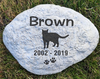 Personalized Cat Memorial Stones, Engraved Garden Tombstone For Cat Loss Grave Markers Headstones