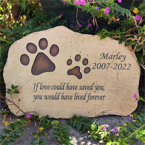 Pet Dog Memorial Stones Memorial Plaques, Paw Prints Pet Dog Garden Stones Grave Markers Loss Stones Perfect Pet Dog Memorial Gift Loss Gift