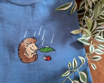 Hedgehog & Ladybug Embroidered Sweatshirt