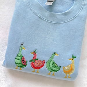 Fruit Geese Embroidered Sweatshirt