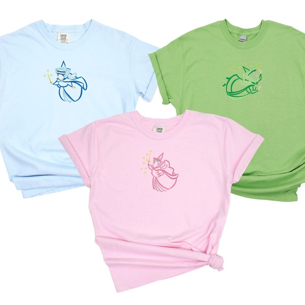 The 3 Fairies Embroidered Comfort Colors / Gildan Tees