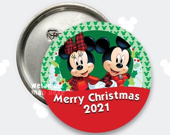 Merry Christmas 2021 Disney Park Inspired Button