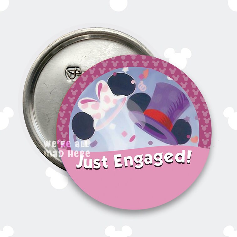 Just Engaged Disney Park Inspired Button