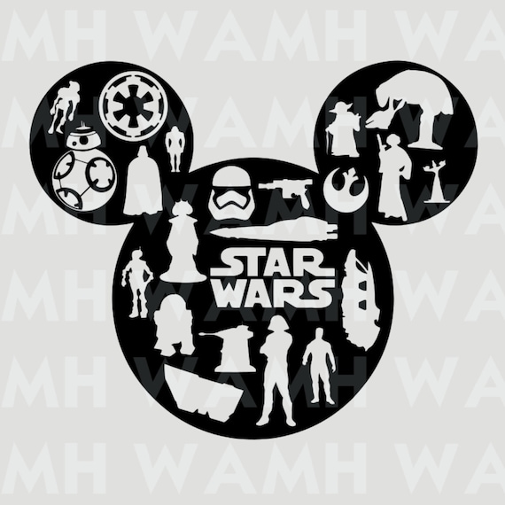 Download Star Wars Mickey Head Inspirado en Disney Archivo SVG DXF ...