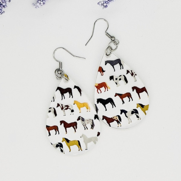 Horse Earrings for Girls, Equestrian Gifts for Women, Nickel Free Earrings Dangle, Horse Gifts for Teenage Girl, Large Animal Vet Tech Gift