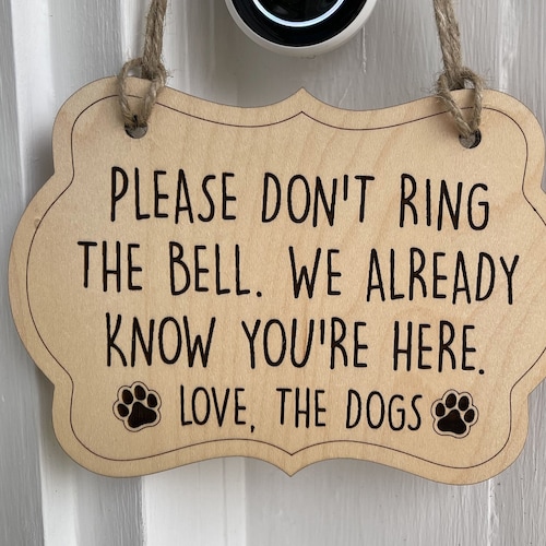 Dog Doorbell Sign Don't Ring the Doorbell Mini Door Etsy