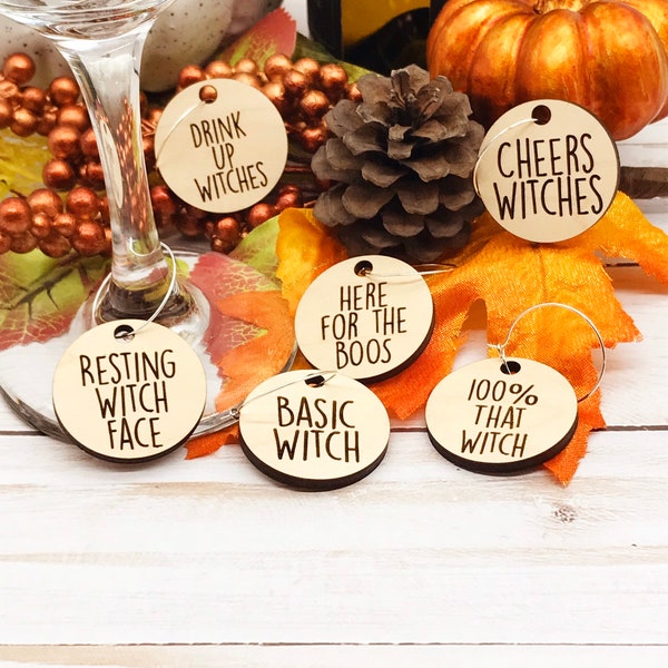 Halloween Wine Charms, Wine Lover Gift, Funny Wine Gift, Girls Night Gift, Halloween Gifts for Women, Halloween Drinking, Halloween Party
