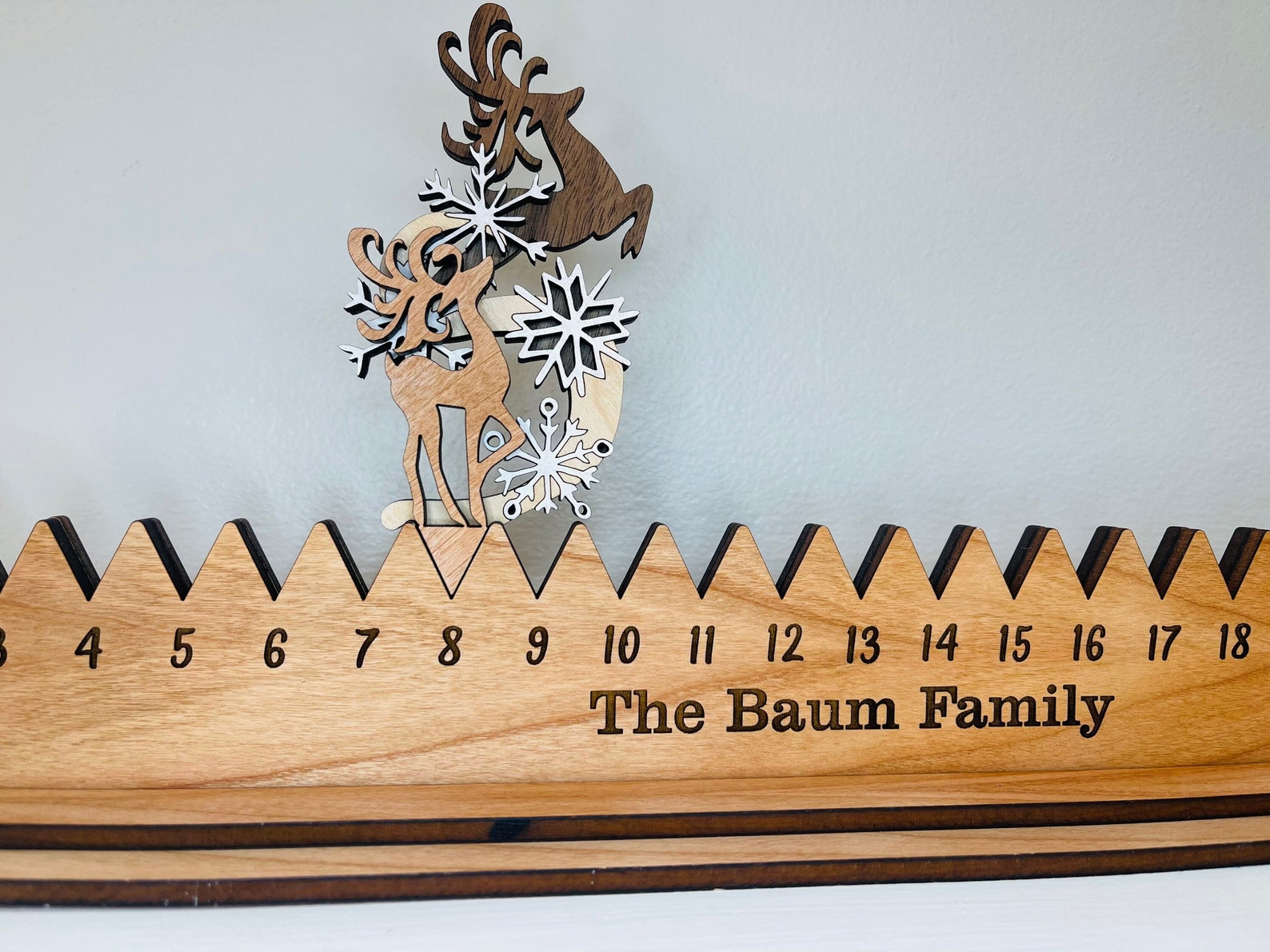 Personalized Advent Calendar, Custom Family Advent Calendar, Countdown to Christmas Calendar, Wood Advent Calendar, Family Name Advent