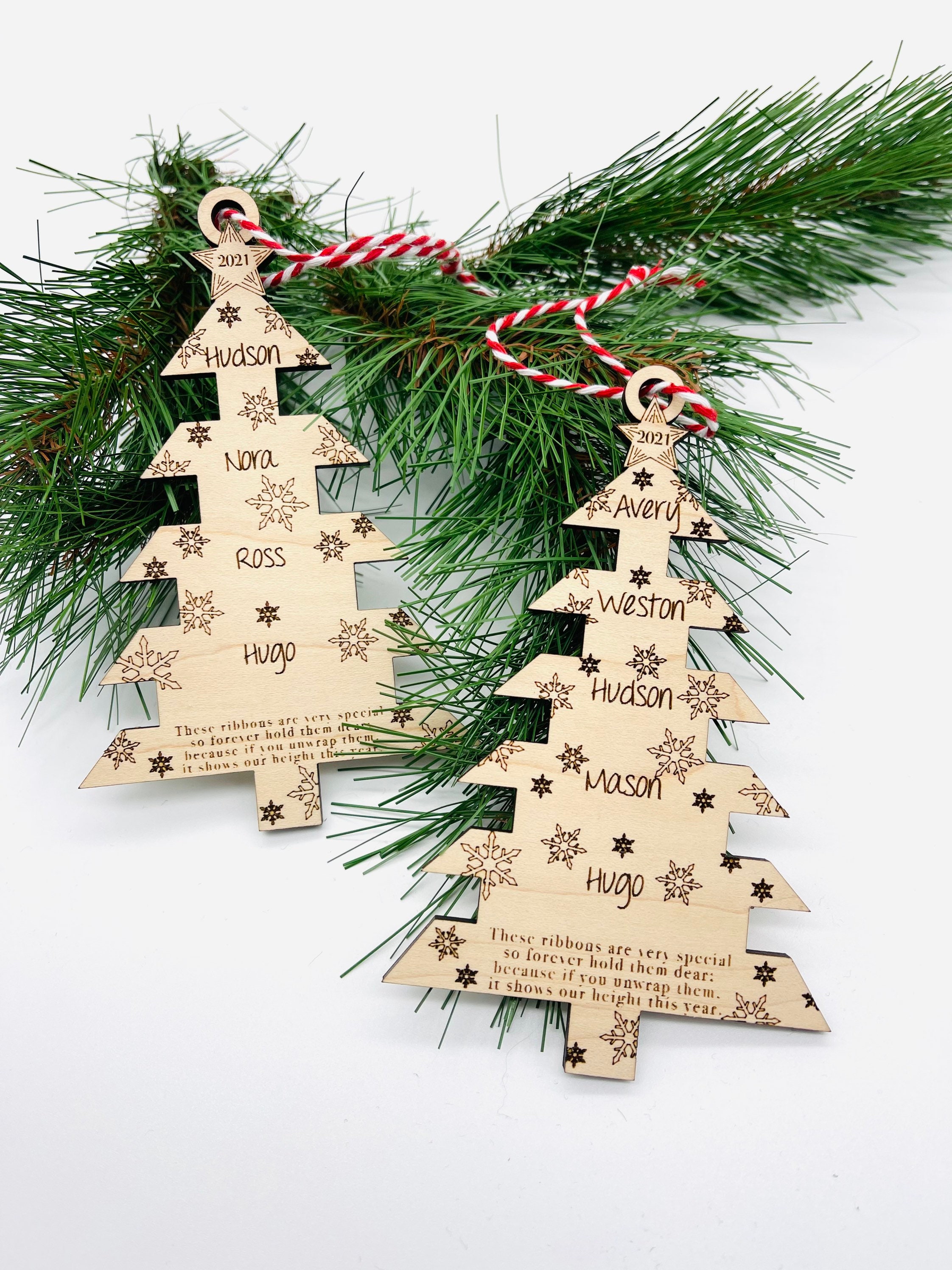 Height Ribbon Ornament Keepsake Tag: PreK-5th Grade Version by Teach w Heath