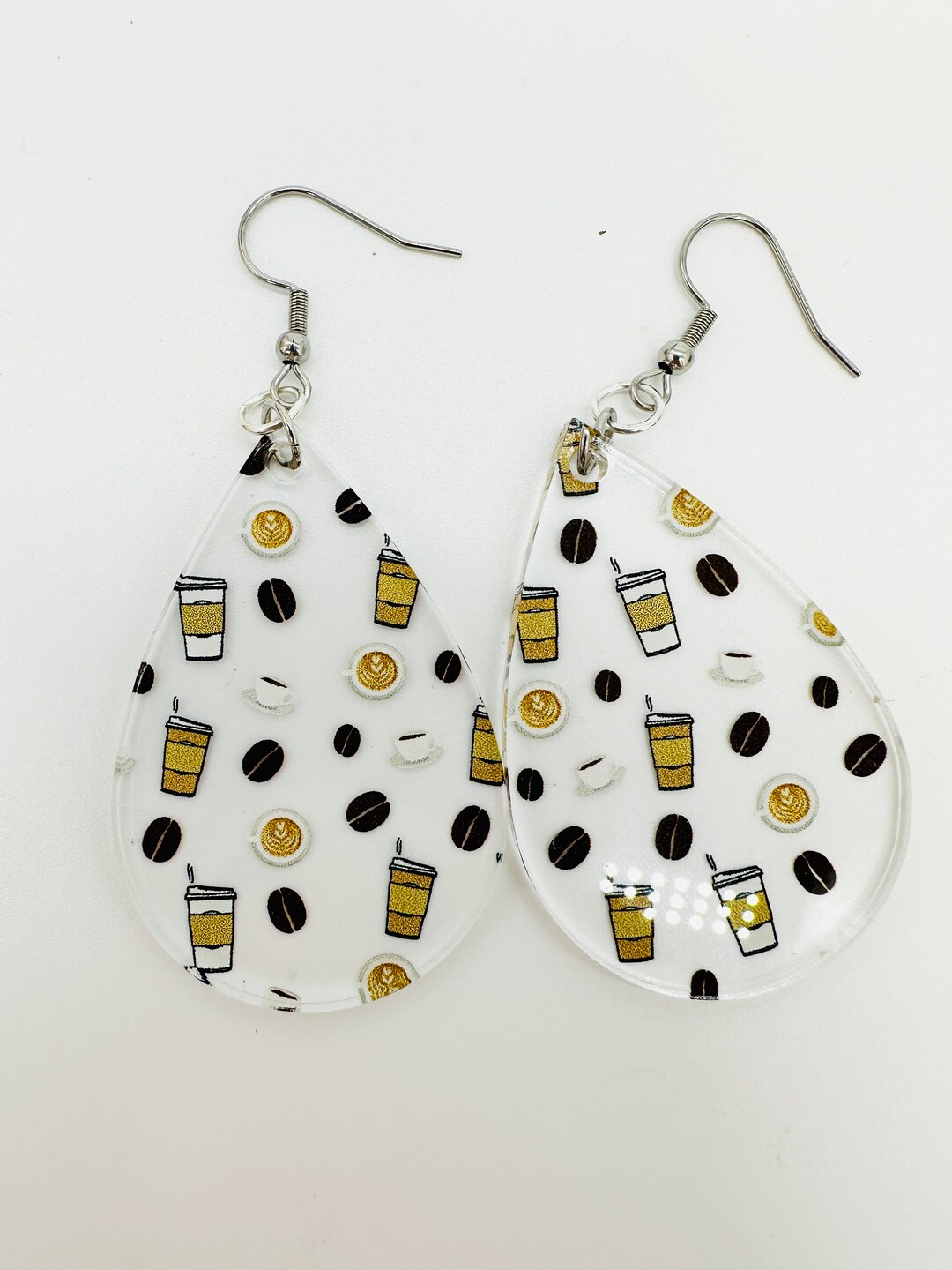 Coffee Earrings Hypoallergenic Earrings Dangle, Coffee Lover Gift for