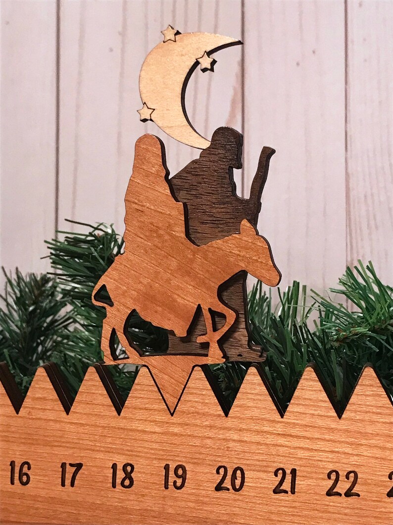 Wooden Christmas Advent Calendar Custom Family Advent Etsy