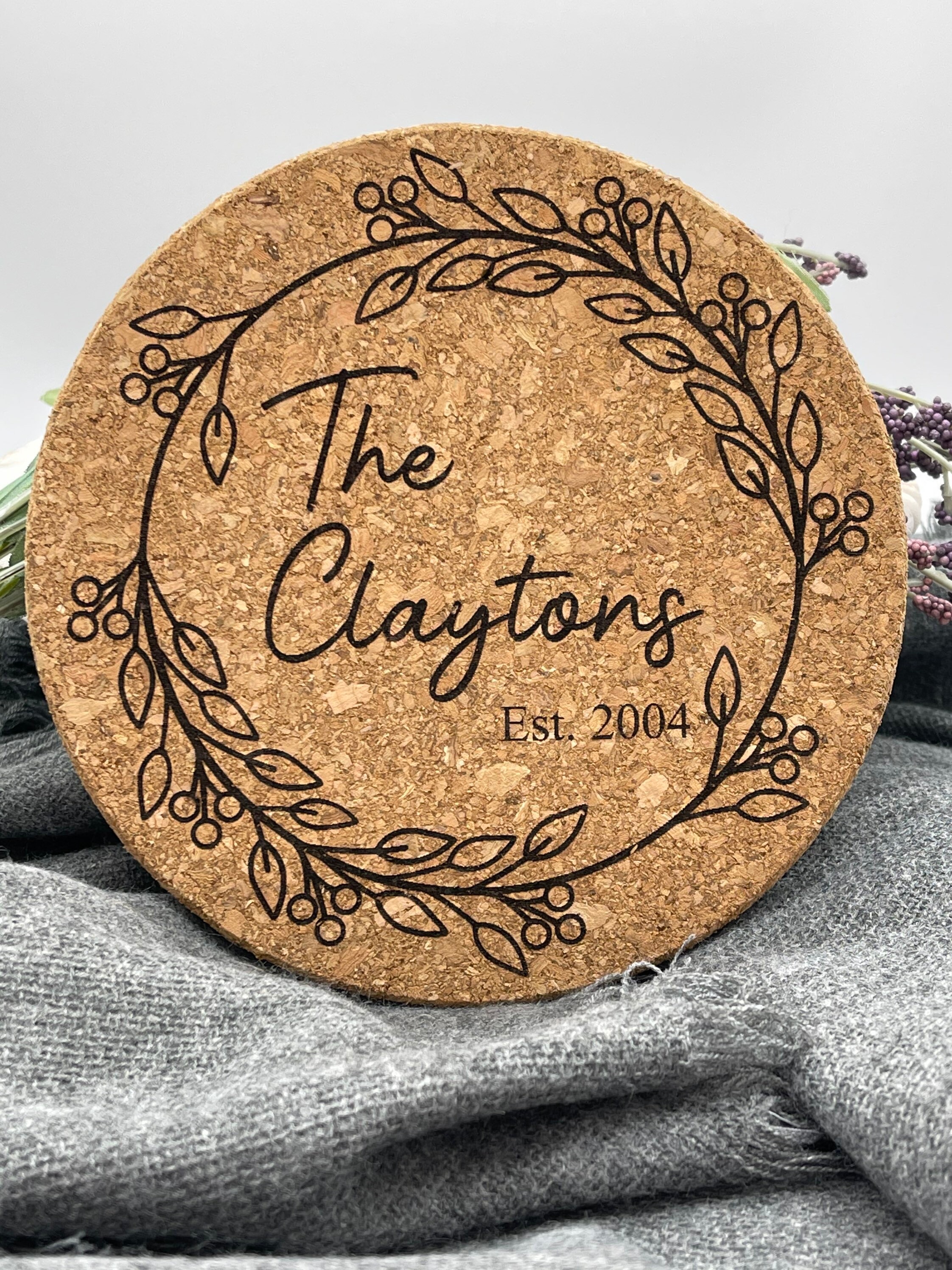 Custom Monogram Cork Trivet Custom Monogram Cork Pot Holder Etsy