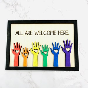 All Are Welcome Here DIY Wood Sign Kit, Pride Sign, LGBTQ Wood Sign, Paint Your Own Sign, Pride Month