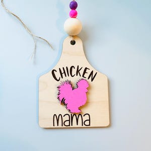 chicken mama car charms rear view mirror cute chicken car accessories for women, silkie chicken gifts for her, essential oil car diffuser