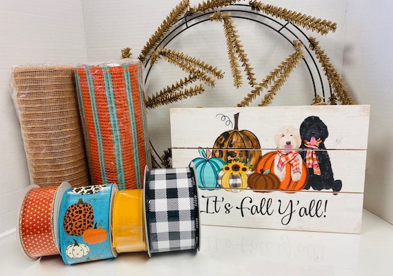 It’s Fall Y’all! DIY Wreath Kit, Southern Decor, Dog Lover’s Fall Wreath Kit, DIY Wreath Kit