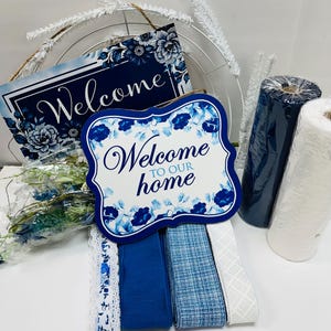 Welcome (Blue) Everyday DIY Wreath Kit