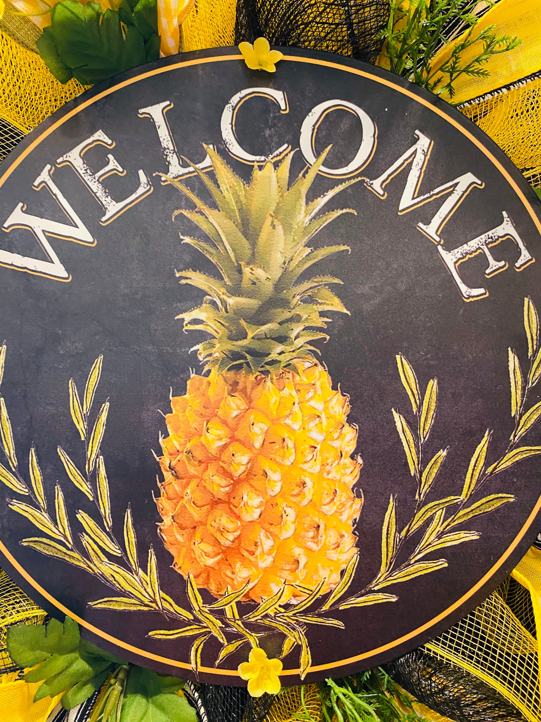 Pineapple Wreath Wreath Everyday Wreath Pineapple Etsy