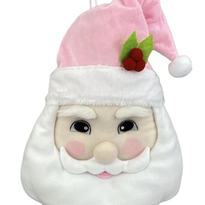 17&quot; Plush Pink Santa Head