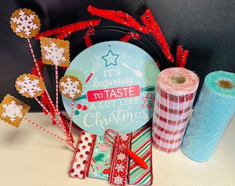 Het begint veel op kerst en wintervakantie DIY-kransset te smaken