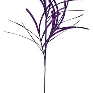 31&quot; Glittered/Paper Grass Spray: Purple