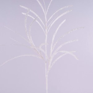 31&quot; Glittered/Paper Grass Spray: White