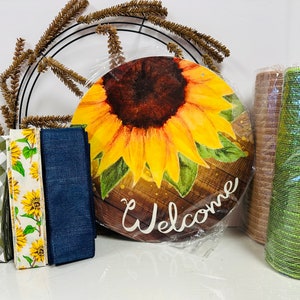 Sunflower Wreath Kit, Welcome Wreath, Everyday Wreath, DIY Wreath Kit, Southern Decor, Sunflower Decorations,  Front Door Wreath, Wreath Kit