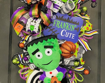 So Frankin ’ Cute! Halloween Swag Wreath