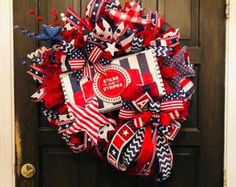 Stars and Stripes Patriotic 4th of July Wreath