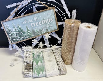 Kit couronne DIY pour les fêtes de bienvenue, Where Treetops Glisten Winter