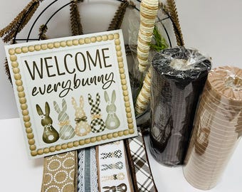 Welcome Every Bunny Spring DIY Wreath Kit with Carrots