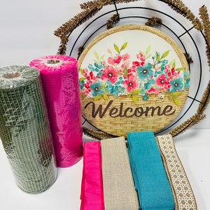 Welcome Floral Basket  Everyday DIY Wreath Kit