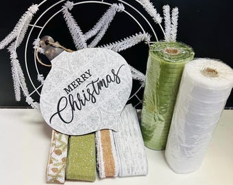 NEW Rustic Elegance Christmas Ornament Winter Holiday DIY Wreath Kit