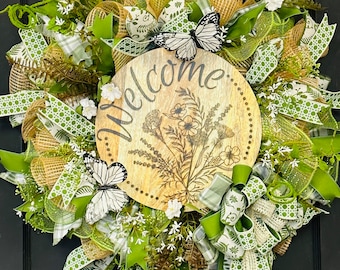 Welcome Wildflower Everyday Wreath, Wreath DIY, Wreath Kit