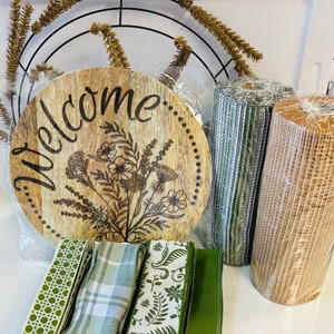 Welcome Wreath Kit, Everyday Wreath Kit,  Welcome Wreath, DIY Wreath Kit, Natural Wreath, Southern Decor, Everyday Wreath