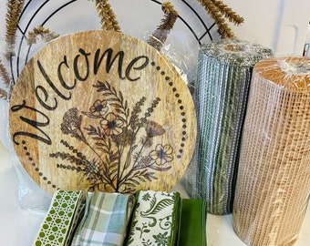 Welcome Wreath Kit, Everyday Wreath Kit,  Welcome Wreath, DIY Wreath Kit, Natural Wreath, Southern Decor, Everyday Wreath