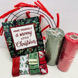 Have Yourself a Merry Little Christmas Winter Holiday DIY Wreath Kit