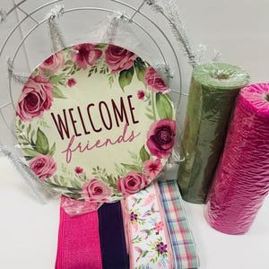 Welcome Friends Everyday DIY Wreath Kit with Florals