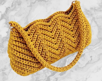 Crochet Tote Bag Pattern PDF | Modern Beginner DIY Purse Tutorial (Instant Download)