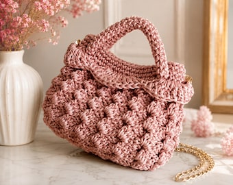Crochet Bag Pattern, tutorial crochet bag, crochet patterns handbag woman, crochet bag easy tutorial, DIY bag crochet PDF, bag crochet.