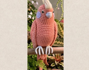 Realistic Crochet Cockatiel Pattern PDF, Amigurumi Bird Tutorial, Lifelike Cockatiel with Wire Claws, Bird Lover Gift, Diva Crochetaria