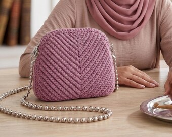 Crochet Chevron Bag Pattern, Textured Crossbody Purse, PDF Download