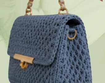 Crochet Handbag Pattern | Modern Rope Yarn Bag Tutorial (PDF Download)