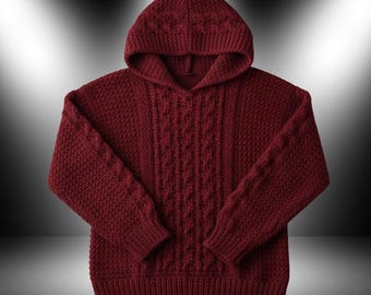 Chunky Crochet Cable Hoodie Pattern | XS-XXL (PDF Instruction