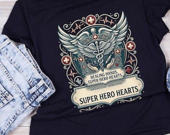 Nurse Superhero Wings SVG – Healing Hands Medical PNG (Digital Download)